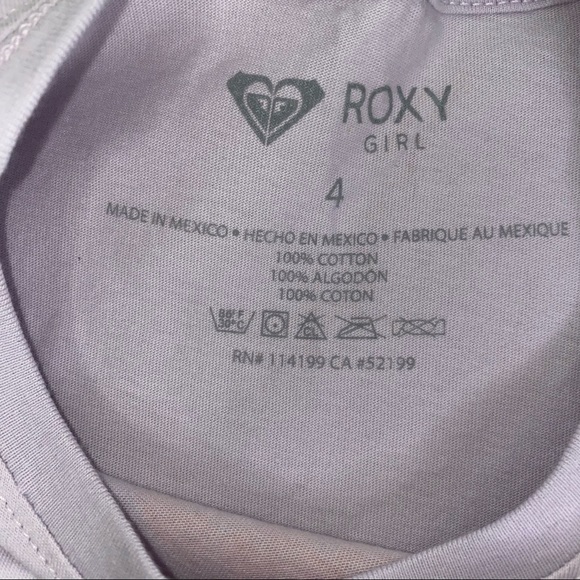 NEW Roxy Purple California Graphic Tee Girls Sz 4 - Picture 4 of 7
